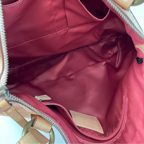 Coach Poppy Whipstitch shoulder bag tan leather with pink lining - Picture 10 of 12